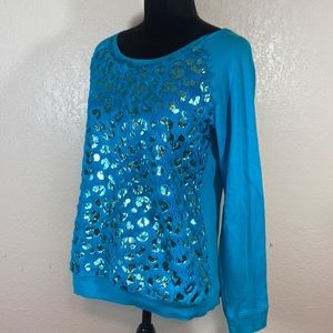 [JUSTICE] Furry Leopard Long Sleeve Top